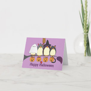 Those Birds on Halloween Card