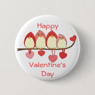 Those Birds On Valentines DAy 6 Cm Round Badge