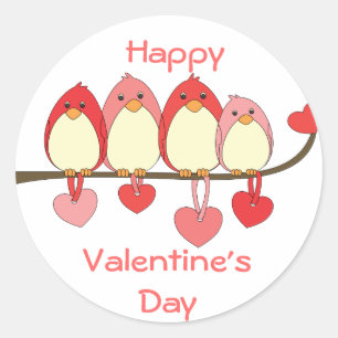Those Birds On Valentines DAy Classic Round Sticker