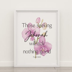 Those seeking Jehovah wall art with orchid