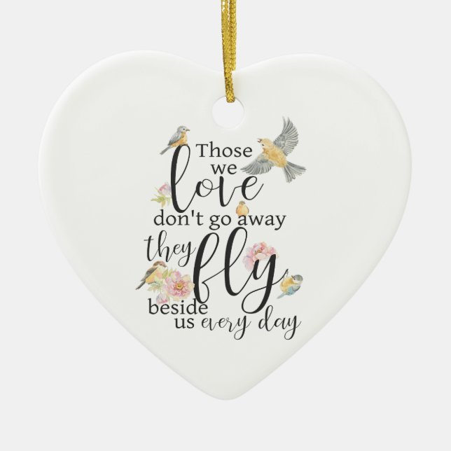 Those We Love Bird Memorial Ceramic Tree Decoration (Front)