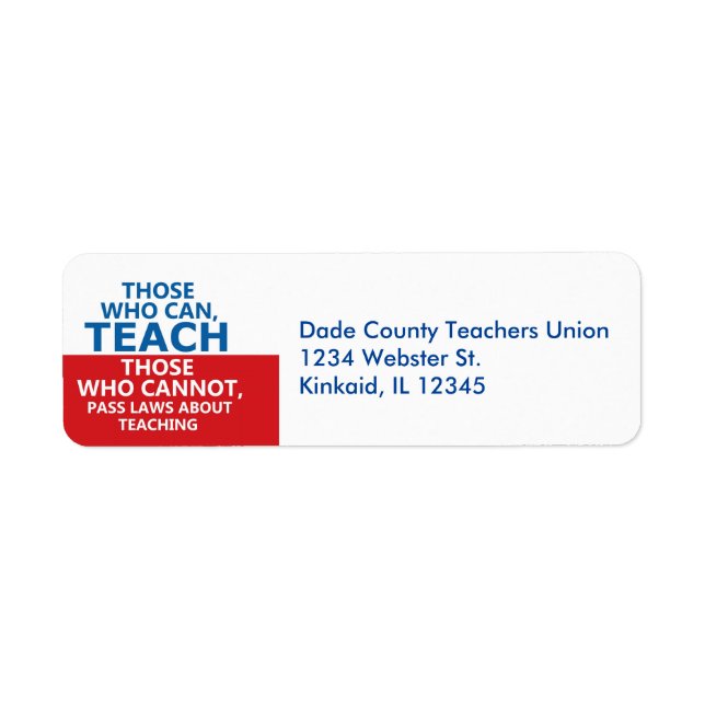 Those Who Can, Teach Return Address Labels (Front)