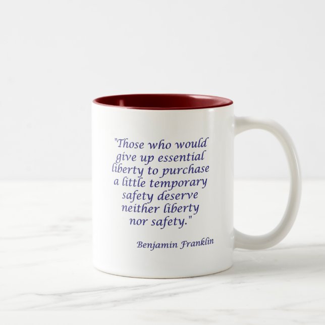 Those who would give up essential liberty... Two-Tone coffee mug (Right)