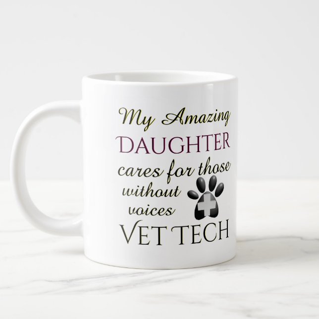 Those Without Voices Daughter Vet Tech Large Coffee Mug (Left)