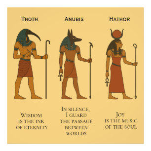 Thoth, Anubis & Hathor - Ancient Egyptian Deity Photo Print
