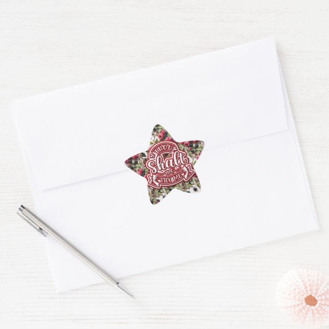 Thou Shall Not Try Me Funny Star Sticker (Envelope)