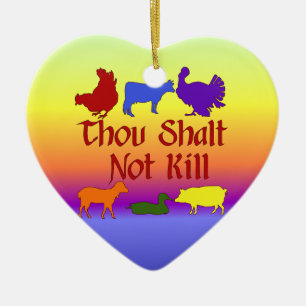 Thou Shalt Not Kill Ceramic Tree Decoration