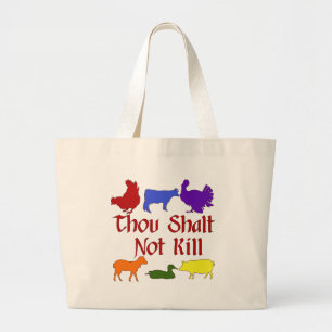 Thou Shalt Not Kill Large Tote Bag