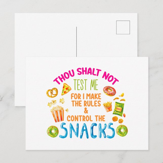 Thou Shalt Not Test Me For I Make The Rules  Postcard (Front/Back)