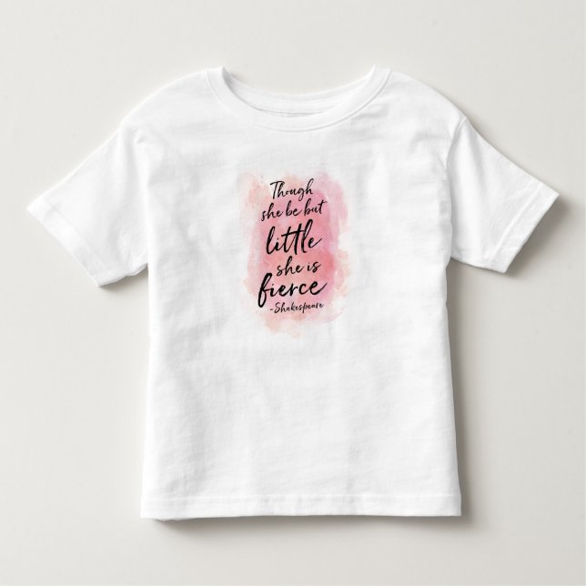 Though she be but little baby girls ruffle shirt (Front)