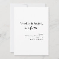 "Though she be but little, she is fierce." Quote