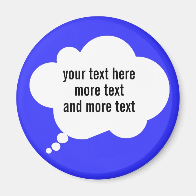 thought bubble ballon custom words magnet (Front)