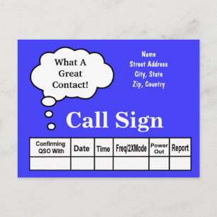 Thought Bubble Ham Radio QSL Card  Customise It!