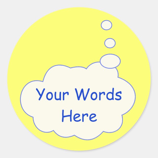 Thought Bubble Template Classic Round Sticker (Front)