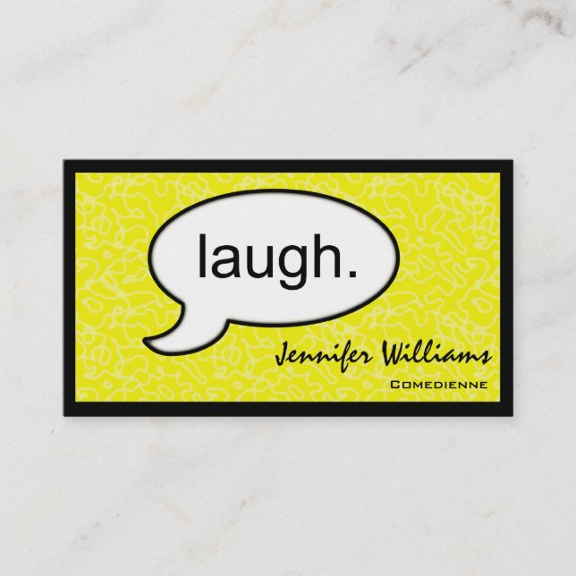 Thought Cloud Laugh Comedian Business Card (Front)