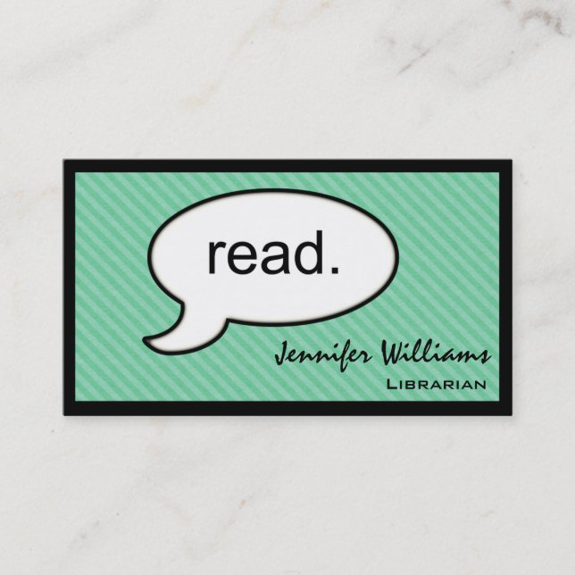 Thought Cloud Read Librarian Business Card (Front)