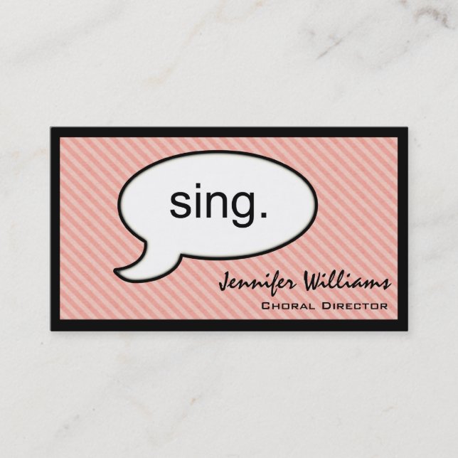Thought Cloud Sing Choir Singer Business Card (Front)