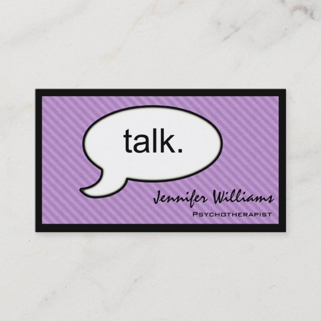 Thought Cloud Talk Psychotherapist Business Card (Front)