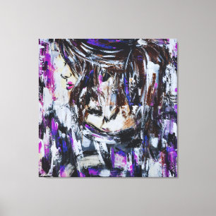 Thought Contemporary Abstract Portrait Canvas Print