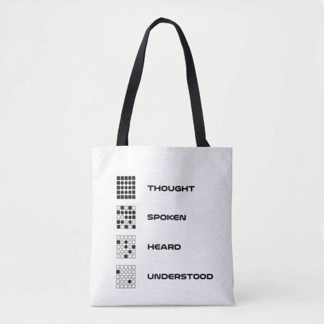 Thought, Spoke, Heard, Understood Tote Bag (Front)