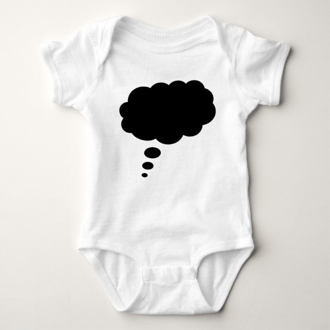 thoughtbubble01black01 baby bodysuit (Front)