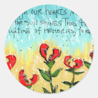 Thoughtful and creative sympathy card classic round sticker