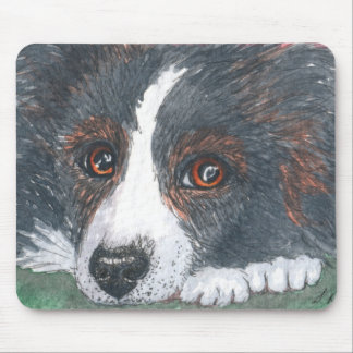 Thoughtful Border Collie Dog Mouse Pad