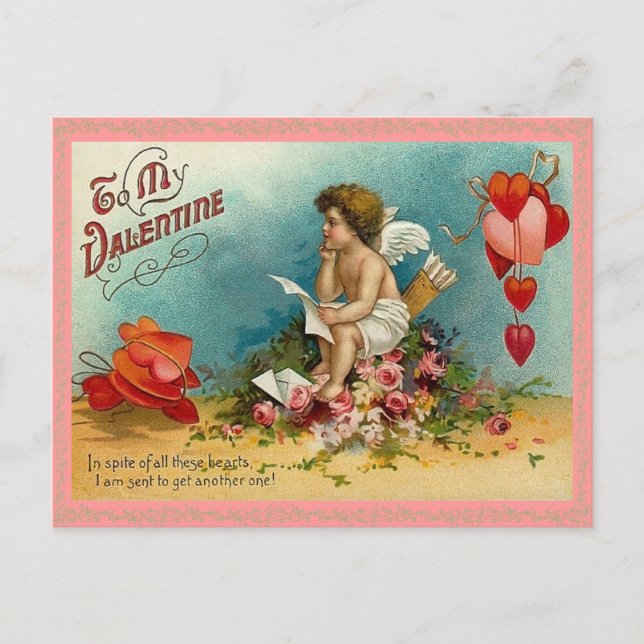 Thoughtful Cupid Valentine Postcard (Front)