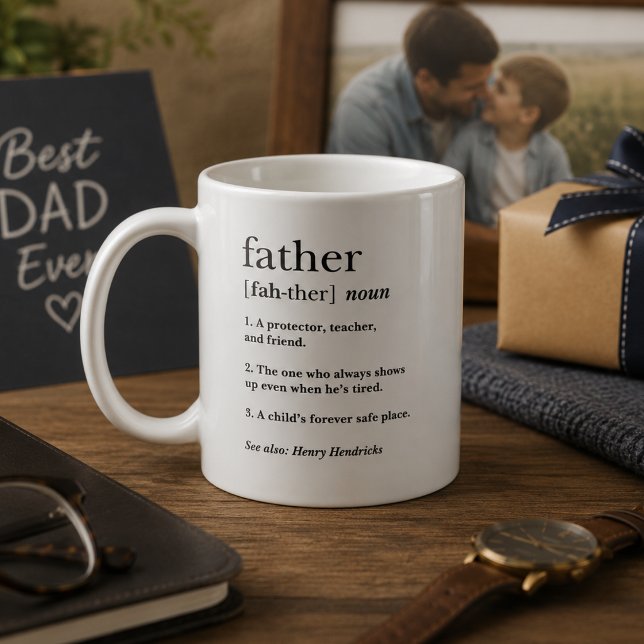Thoughtful Father Definition Gift for Father’s Day Coffee Mug (Creator Uploaded)