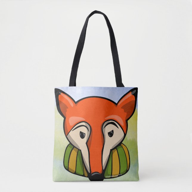 Thoughtful Fox Tote (Front)