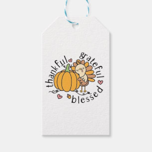 Thoughtful Grateful Blessed Thanksgiving Funny  Gift Tags