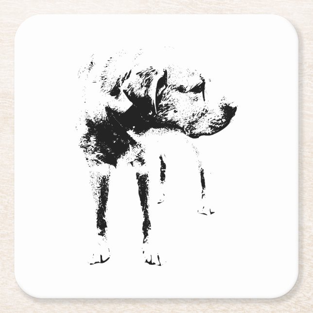 Thoughtful Labrador – Quiet Charm Square Paper Coaster (Front)