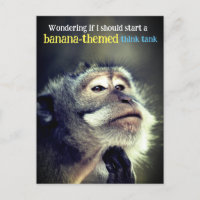Thoughtful monkey thinking funny quote