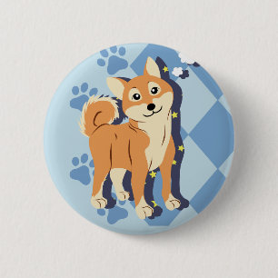 Thoughtful Shiba Inu 6 Cm Round Badge