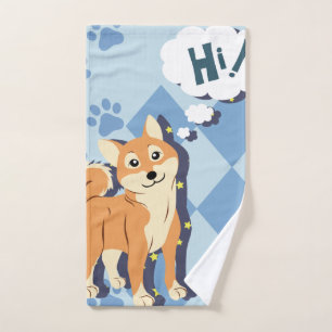 Thoughtful Shiba Inu Bath Towel Set