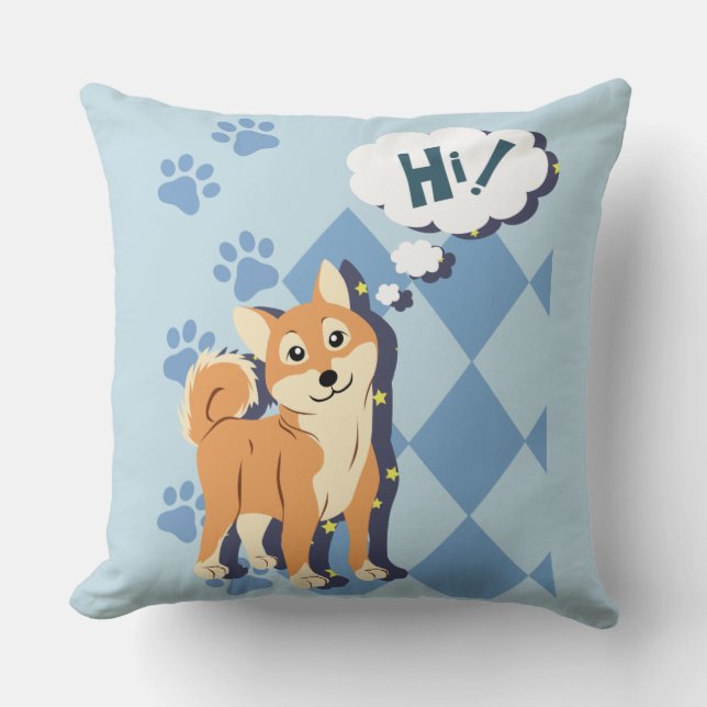 Thoughtful Shiba Inu Cushion (Front)