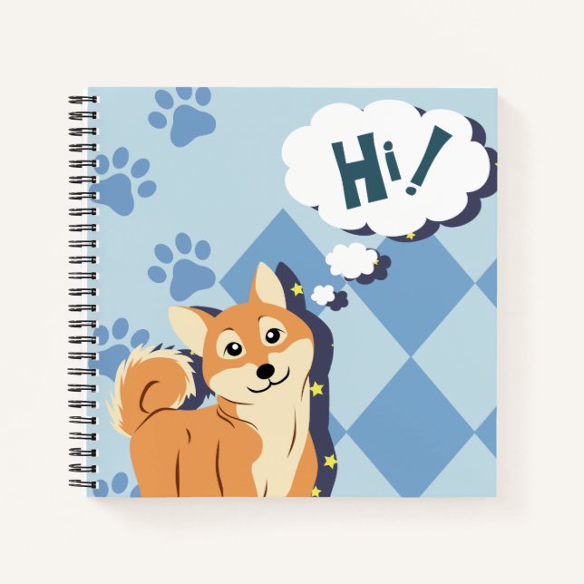 Thoughtful Shiba Inu Notebook (Front)