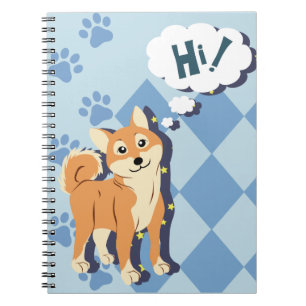 Thoughtful Shiba Inu Spiral Notebook