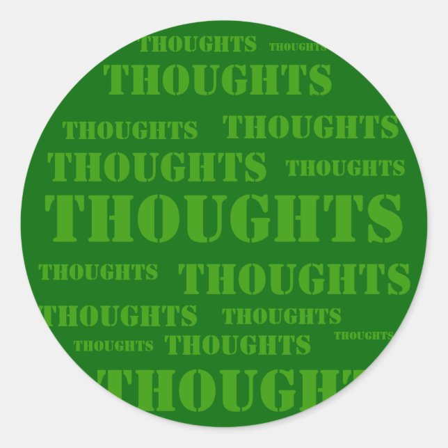 Thoughts Classic Round Sticker (Front)