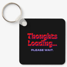 Thoughts Loading | Metal Square Keychain