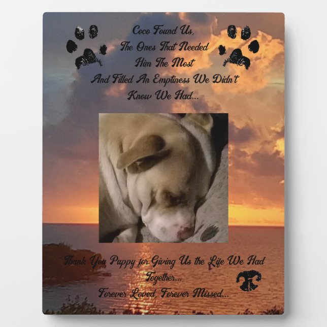 Thoughts of A Loved Pet Plaque (Front)