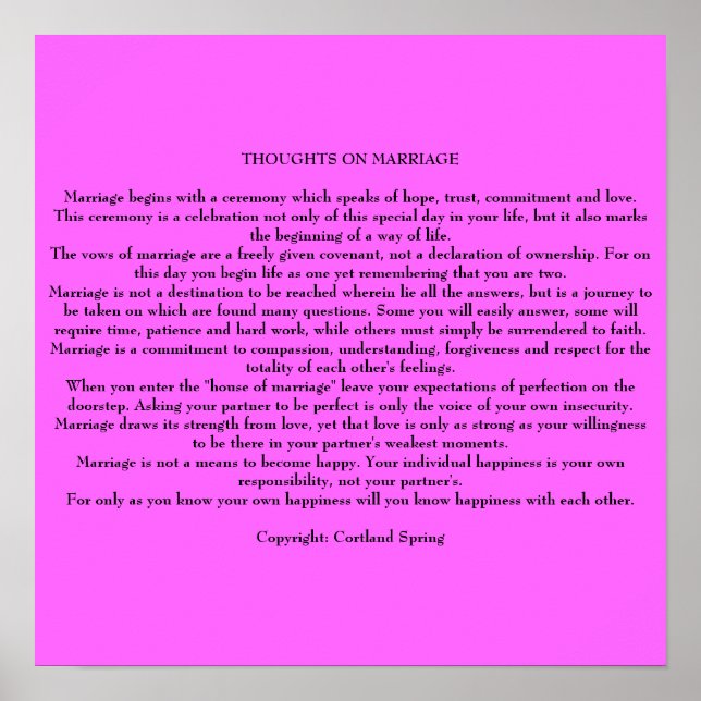 THOUGHTS ON MARRIAGE POSTER (Front)