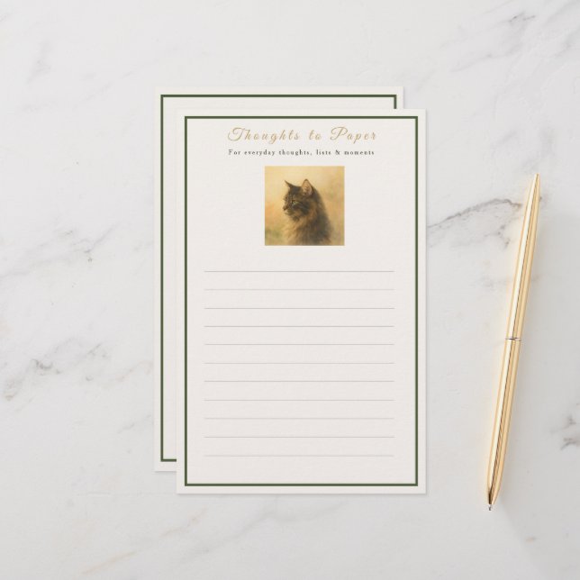 Thoughts to Paper Notepad | Maine Coon Cat (Front/Back In Situ)