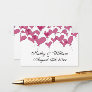 Thousand and one red heart balloons fun wedding enclosure card
