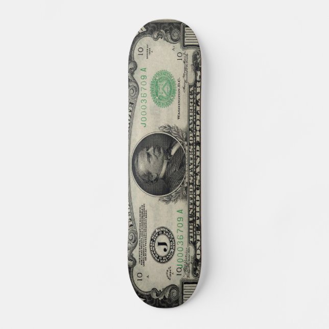 Thousand Dollar Bill Money Currency Skateboards (Front)