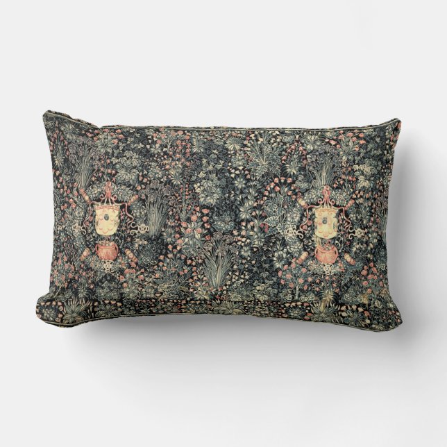 Thousand Flowers Mediaeval Tapestry Lumbar Cushion (Front)