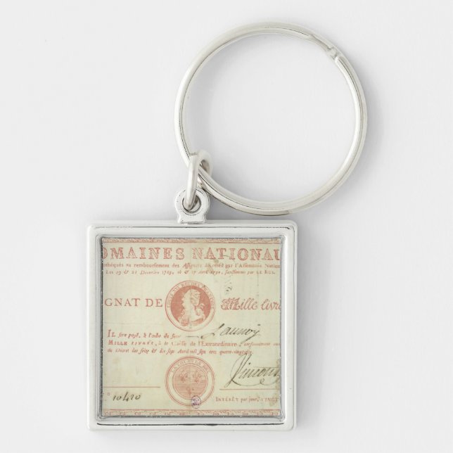 Thousand livre banknote with Louis XVI's Key Ring (Front)