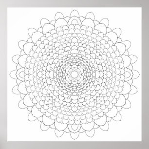 Thousand Petal Lotus Mandala Poster