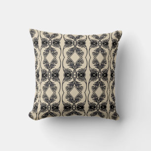THP - 012 - Beige and Black - Throw Pillow