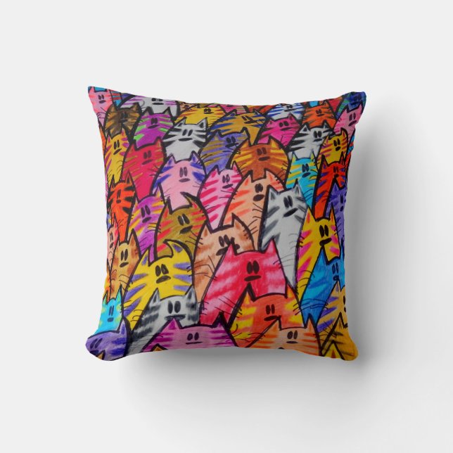 THP - 053 - Cats - Throw Pillow (Front)